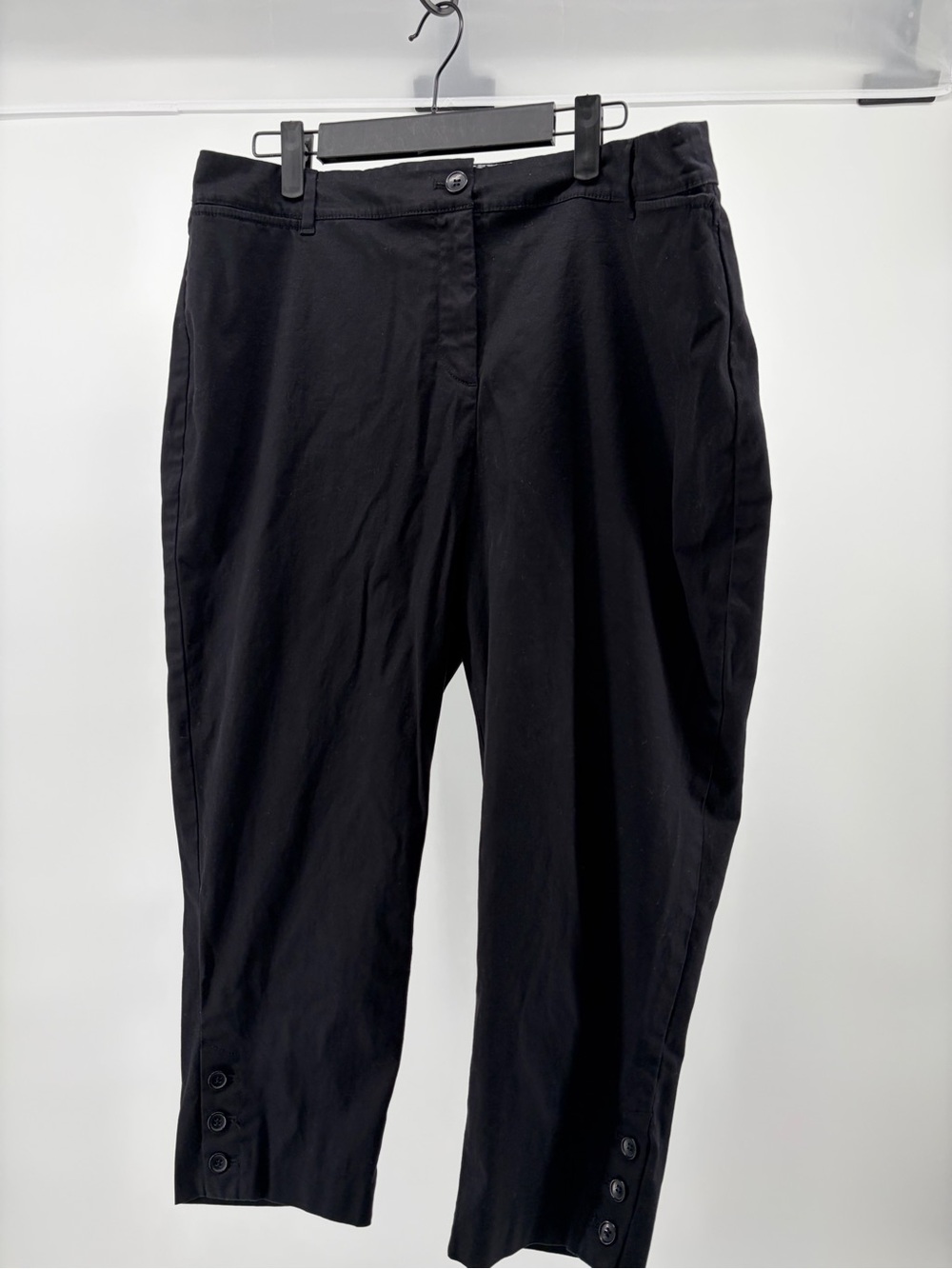 Talbots Black Cropped Ankle‎ Pants with Button Cuff